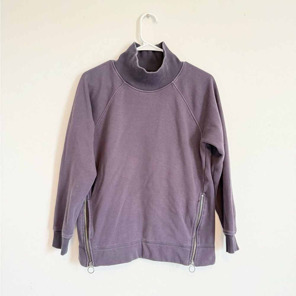 Athleta Cozy Karma Side Zip Funnel Neck Sweatshirt - Picture 2 of 4